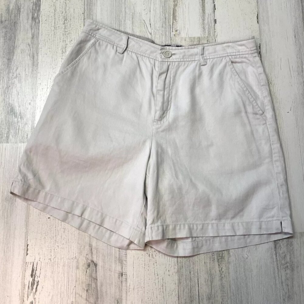 HAVANA JACK'S CAFE Women's Sz 12 Tan Casual Khaki Shorts High Waist Mom 90s - Picture 2 of 5